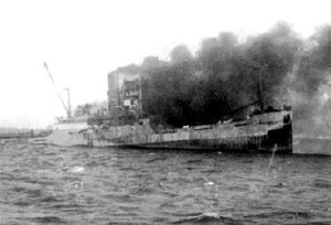 The USS Houston after having suffered the Rage of the Furies.