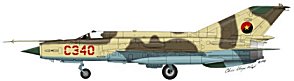 MiG-21bis. Dibujo de Chris Banyai-Riepl