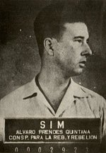 Prendes fichado por la policia de Batista en 1957 (Foto de Alvaro Prendes, Piloto de Guerra)